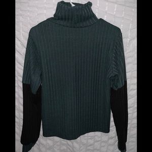 Green and black turtleneck